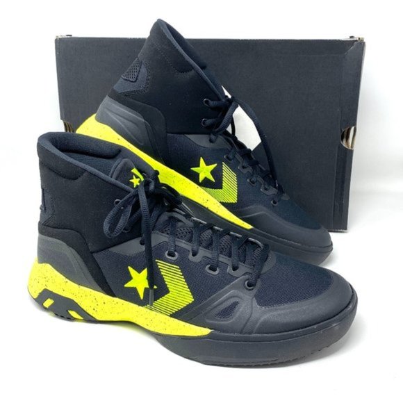 CONVERSE Men Size 165907C G4 HI Black Lemon Venom Black Knit Basketball Sneakers